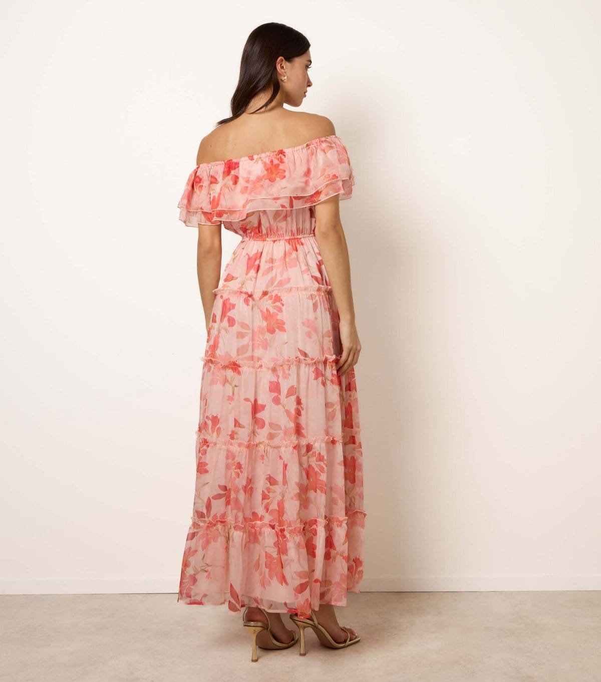 Blue Vanilla Women's Pink Floral Off Shoulder Dress Blue Vanilla New Look - 4