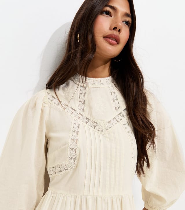New Look Women's Cream Lace Tiered Mini Dress New Look - 2