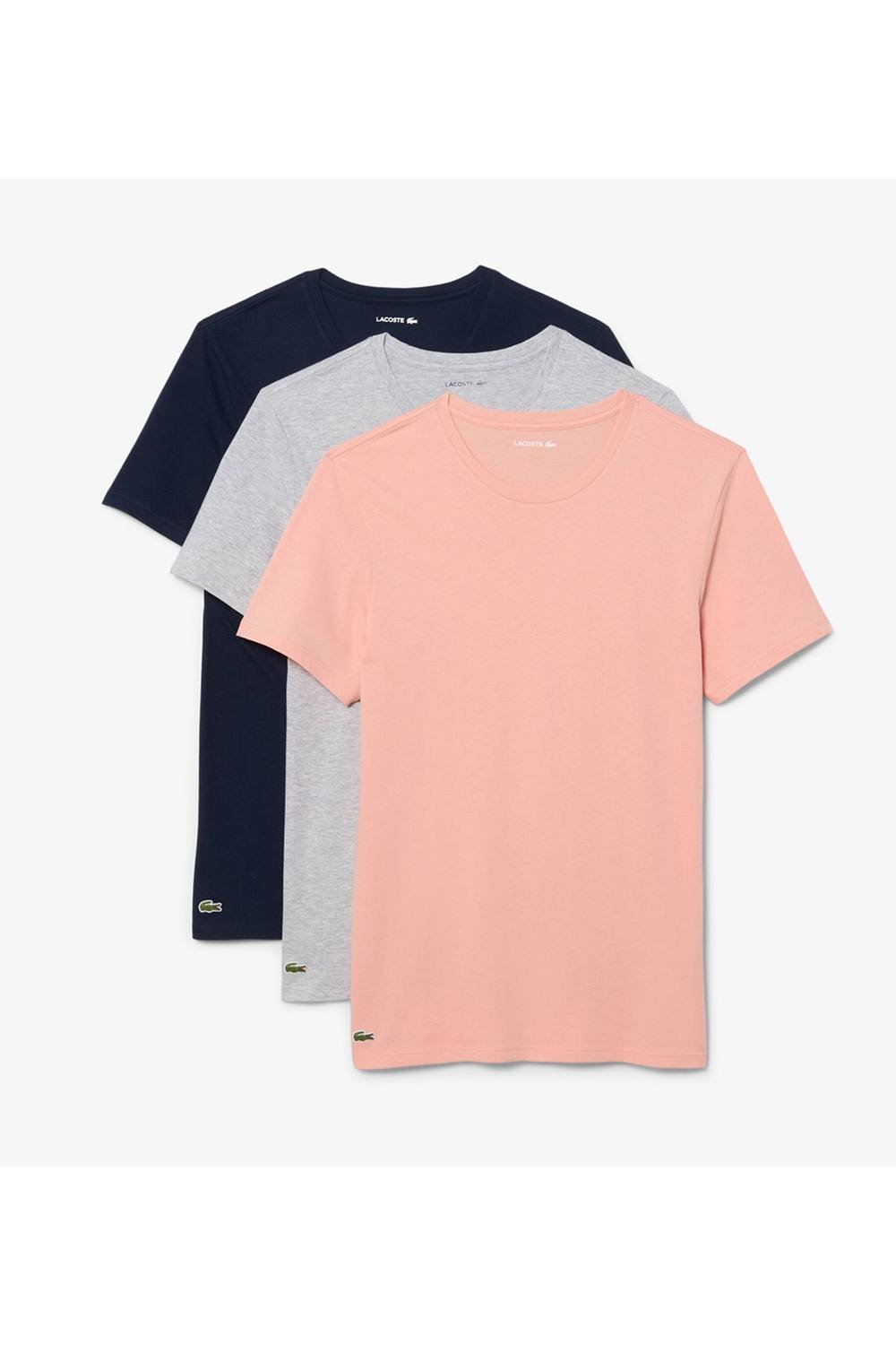 Lacoste Lacoste Men's 3 Pack T-Shirts Navy/Grey/Pink - 2