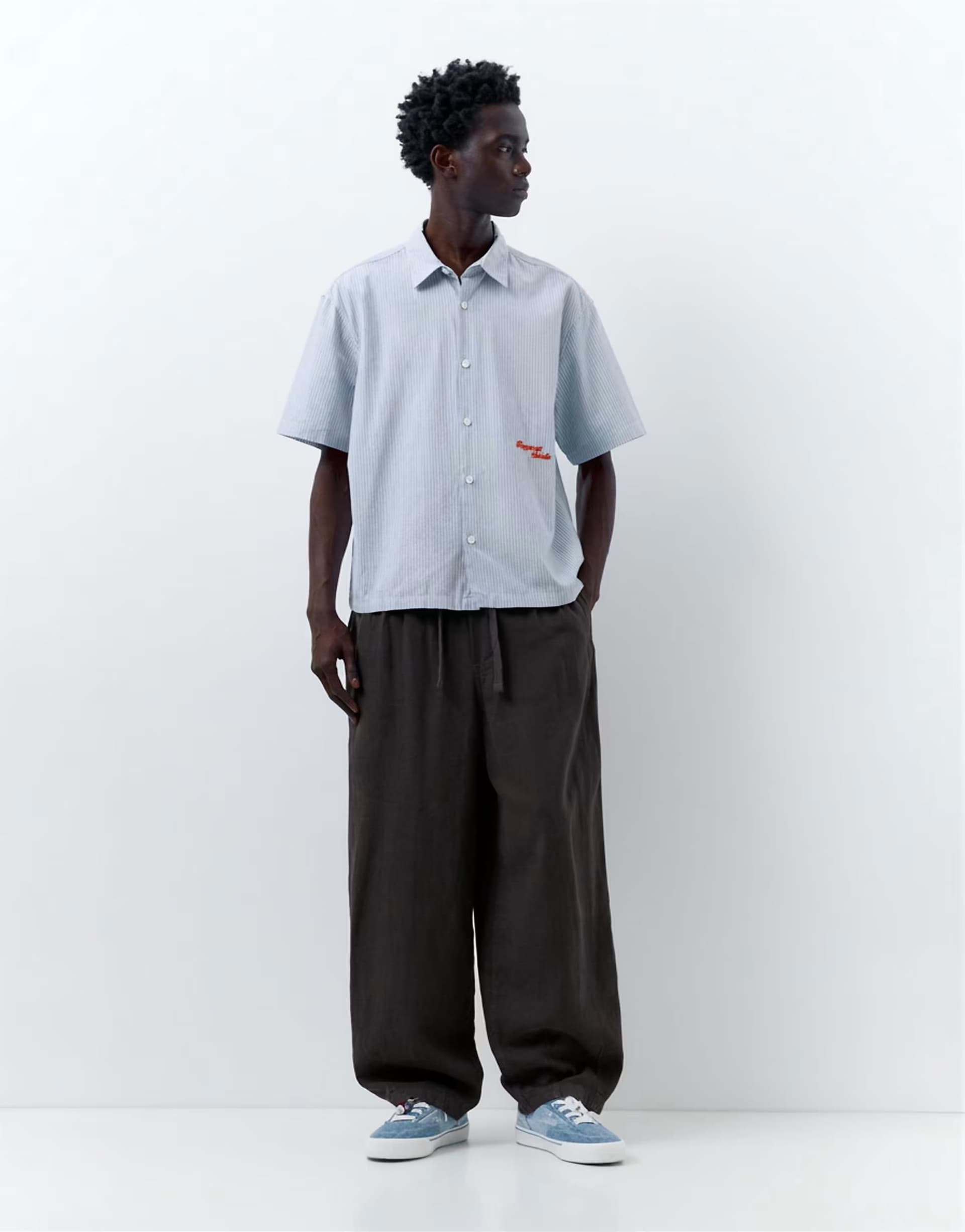ASOS ASOS Grey Linen Blend Trousers