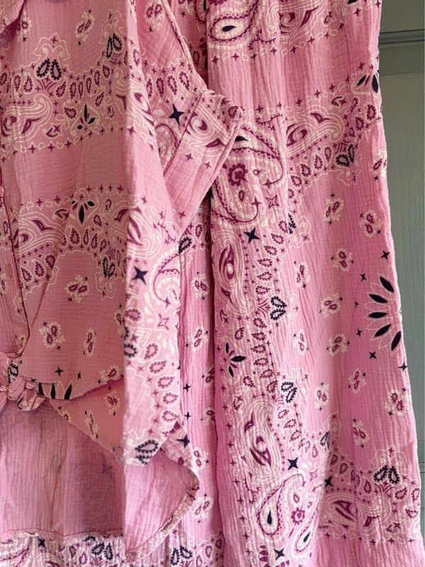 M-Made in Italy Co ord Bandana print pink short sleeve shirt and trousers set