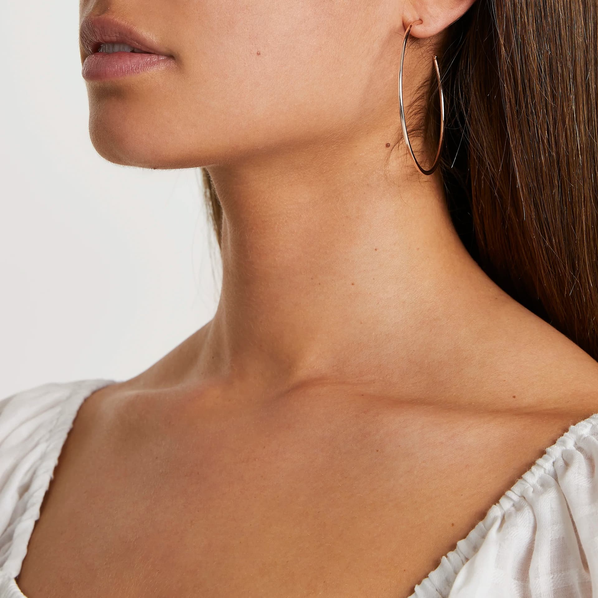 River Island River Island Womens Rose Gold Mid Hoop Earrings