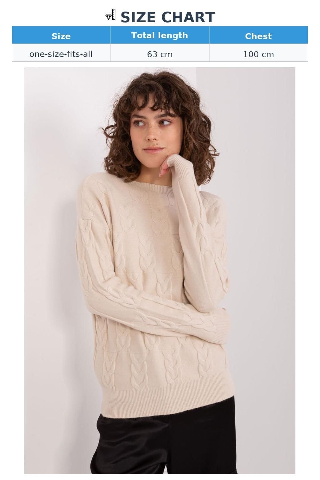Love Lace Love Lace Women's Textured Pattern Viscose Nylon PBT Pullover in Beige - 4
