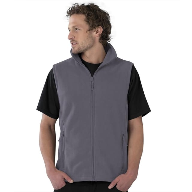 Russel Russel Men's Fleece Gilet Jacket Bodywarmer in Grey - 2