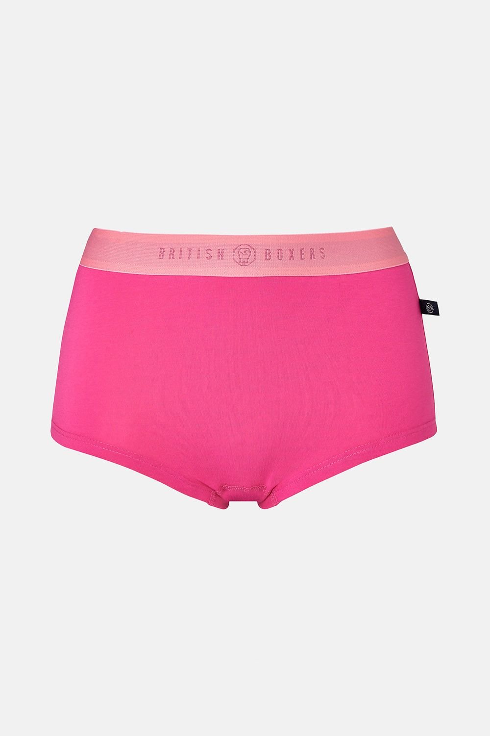 British Boxers British Boxers Women's Pack of Three "Pink Gin" Hipster Boxer Briefs in Bright Pink - 3