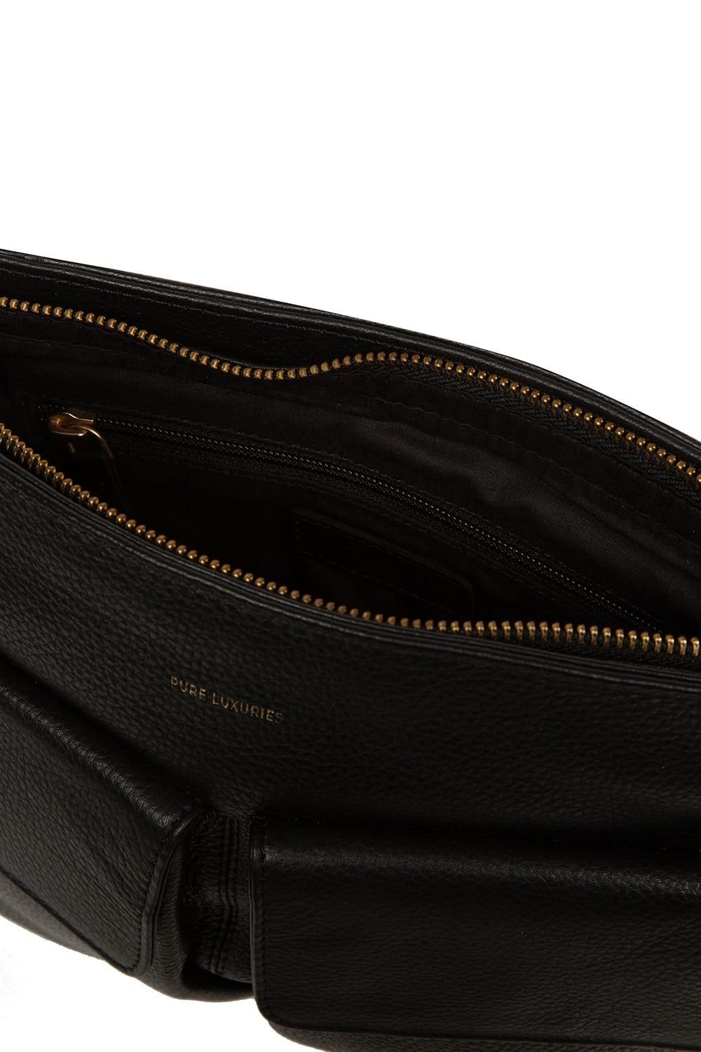 Pure Luxuries London Pure Luxuries London Women's 'Elodie' Leather Cross Body Bag in Black - 4