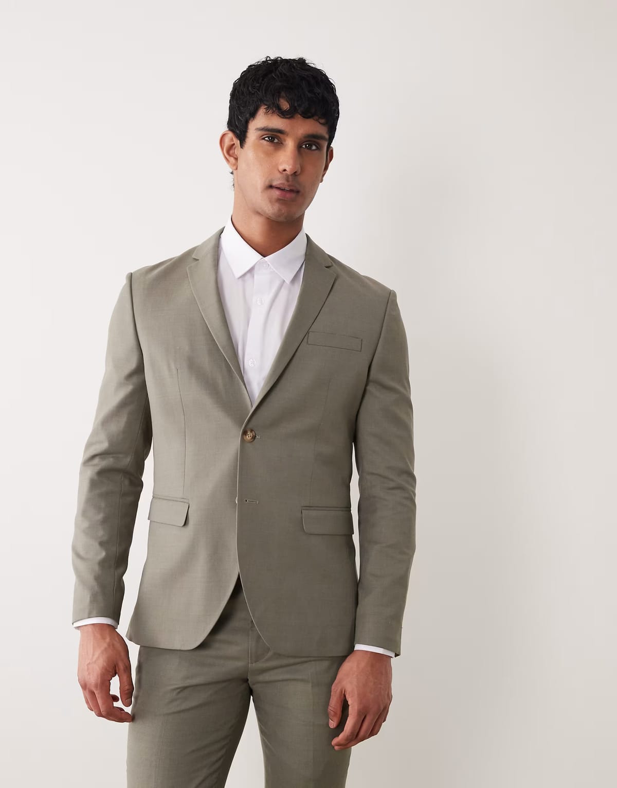 ASOS Jack & Jones slim fit suit blazer in sage green - 1