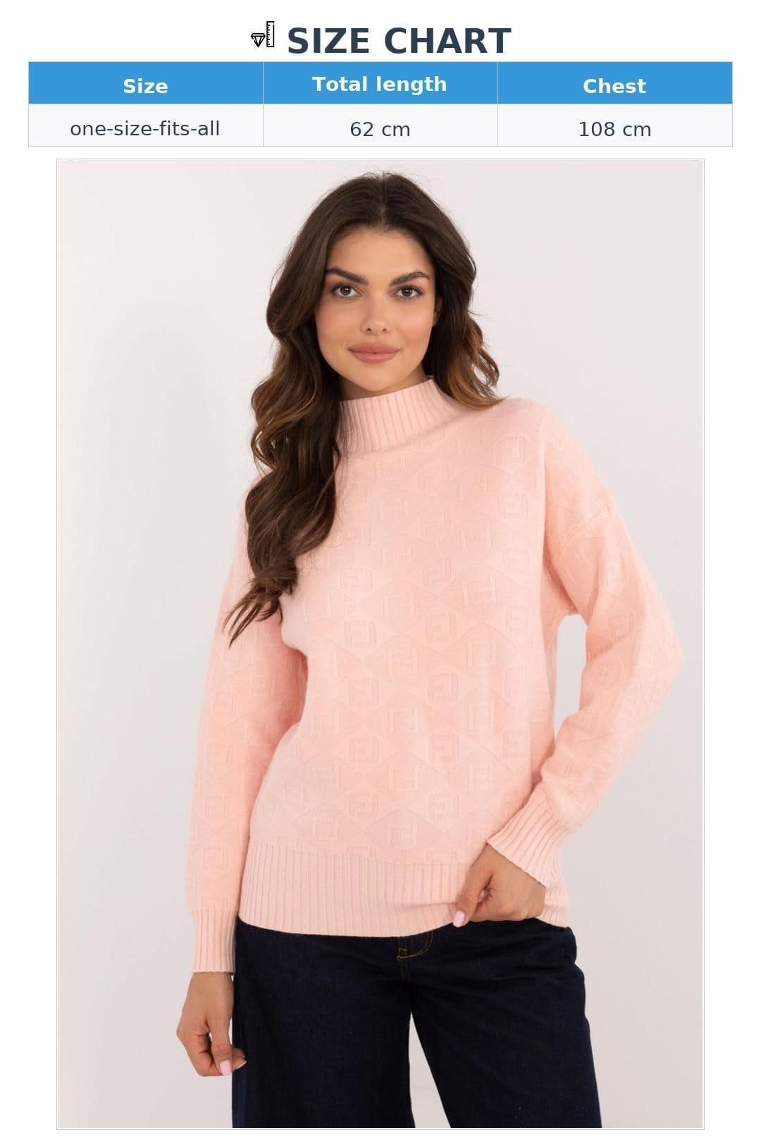 Love Lace Love Lace Women's Turtleneck Casual Textured Acrylic Sweater in Pink - 4