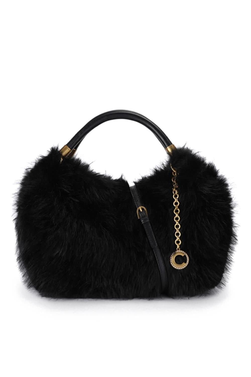 Carvela Carvela Women's 'Pavilion Mini Fur Bag' Fabric in Black