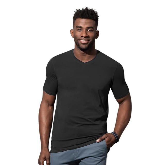 Stedman Stars Stedman Stars Men's Clive V Neck Tee in Black - 2