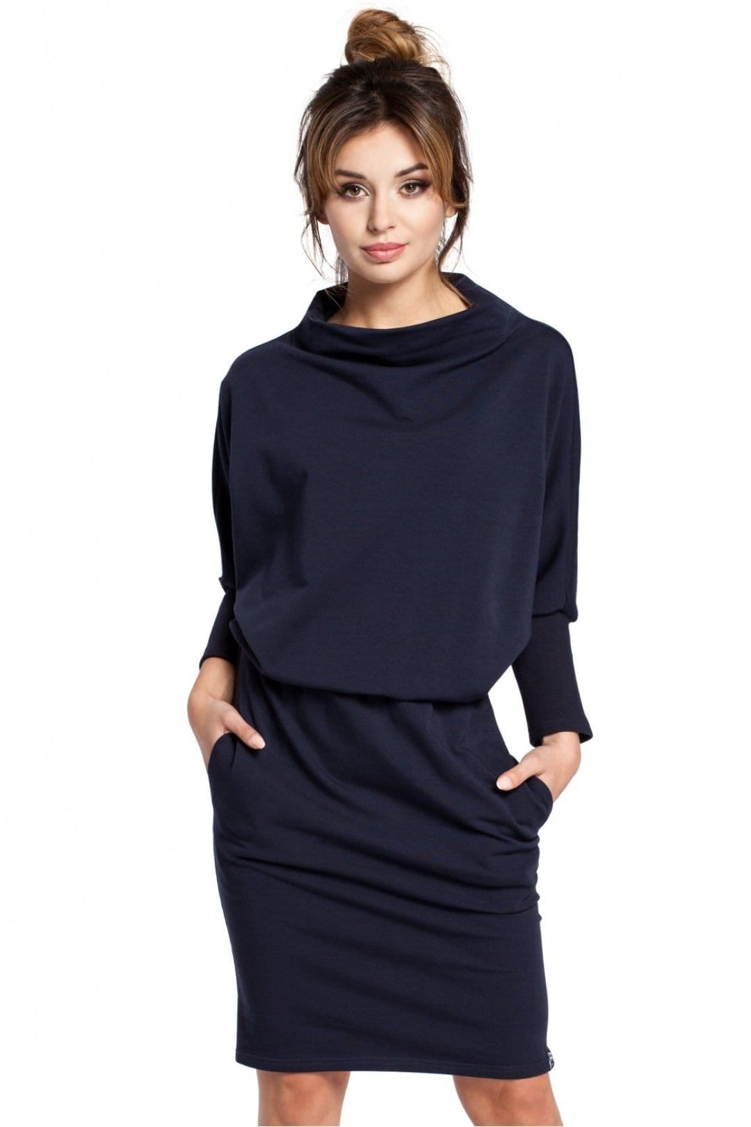 Love Lace Blue Ribbed Kimono Dress with Pockets
