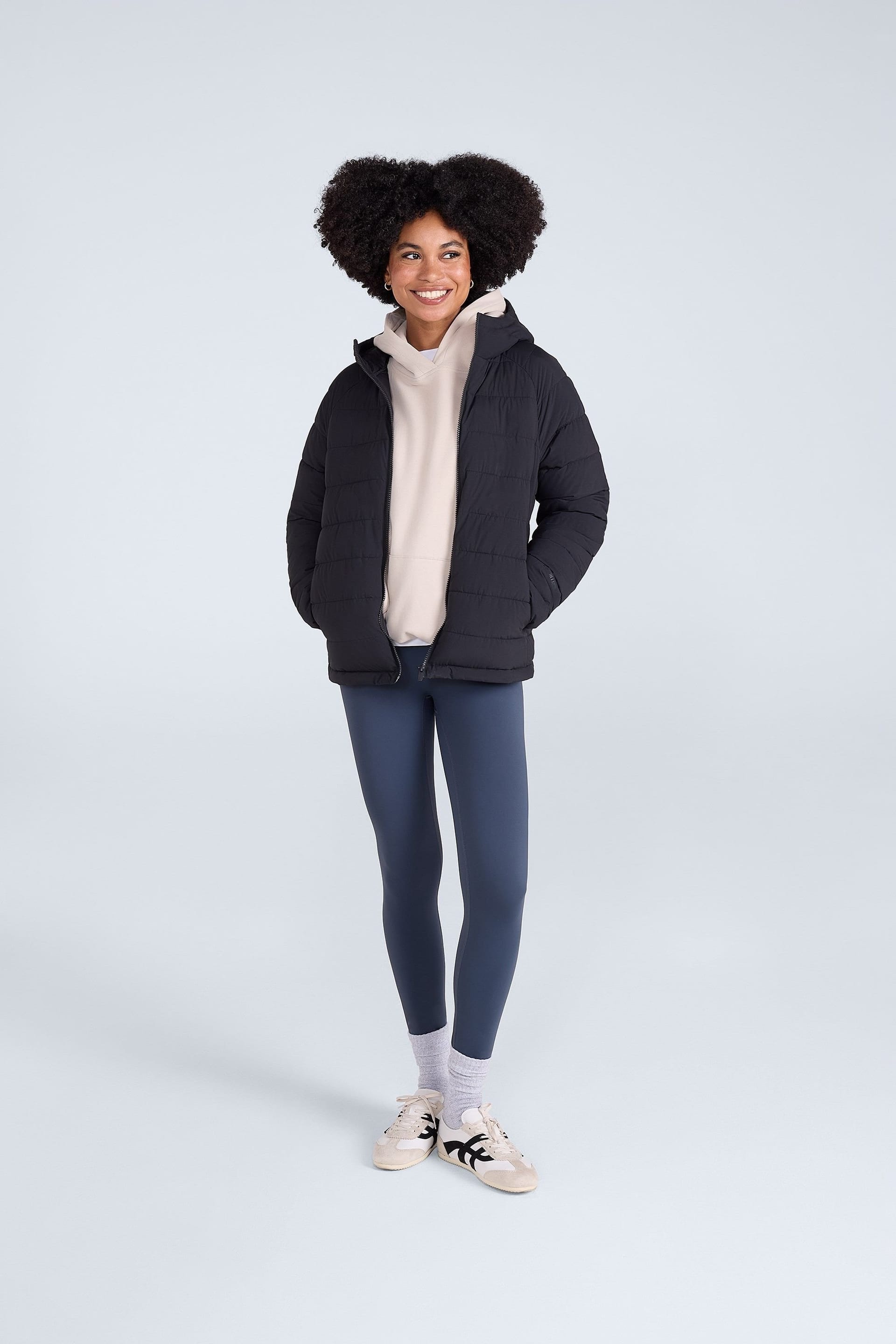 Animal Animal Women's 'Light Cloud Cosi' Water Resistant Zipped Pockets Cosy Padded Jacket in Jet Black - 4
