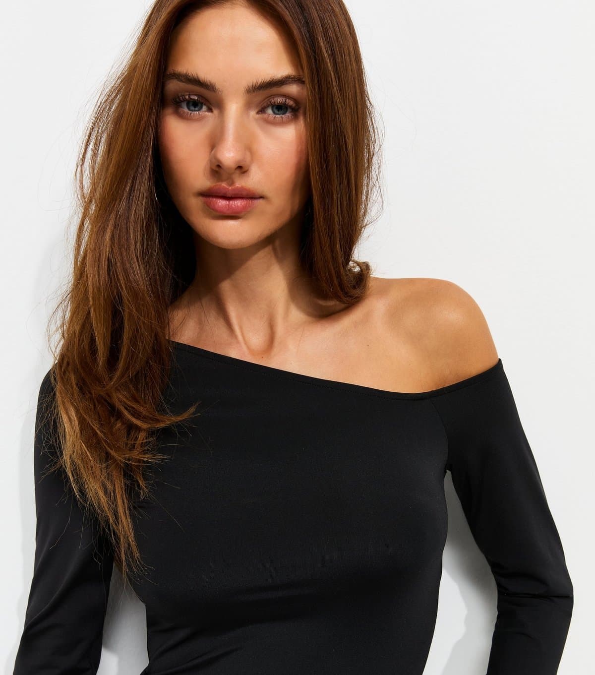New Look New Look Black Jersey Off Shoulder Long Sleeve Top