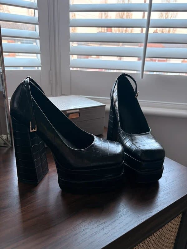 ASOS ASOS Design Chunky Platform Leather Heels