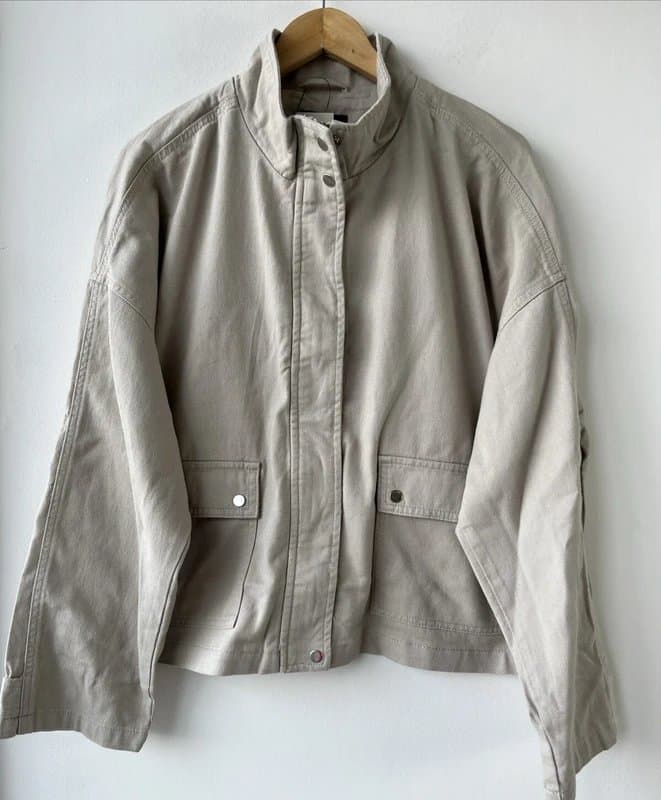 New Look New look - denim zip jacket - size 20 - beige