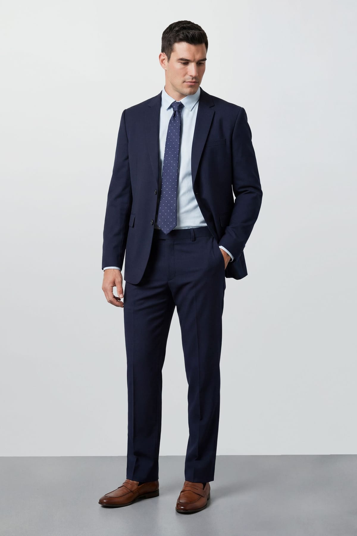 Burton Burton Men's Plus & Tall Navy Essential Suit Jacket - 1