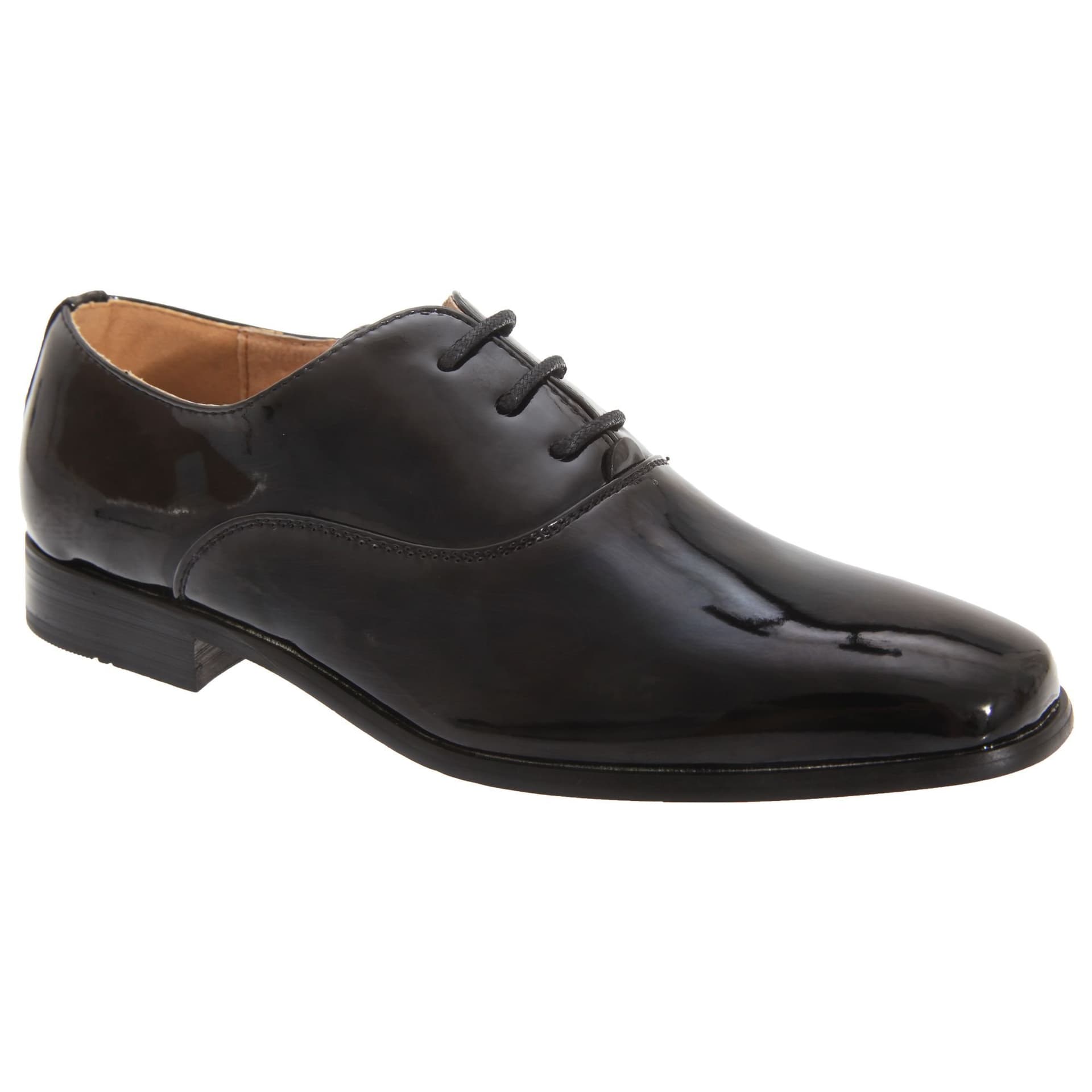 Goor Goor Men's Patent Leather Lace-Up Oxford Tie Dress Shoes in Black