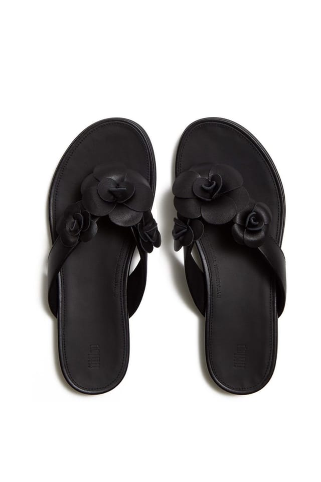 FitFlop FitFlop Women's Gracie Flower Flip-Flops in Black - 3