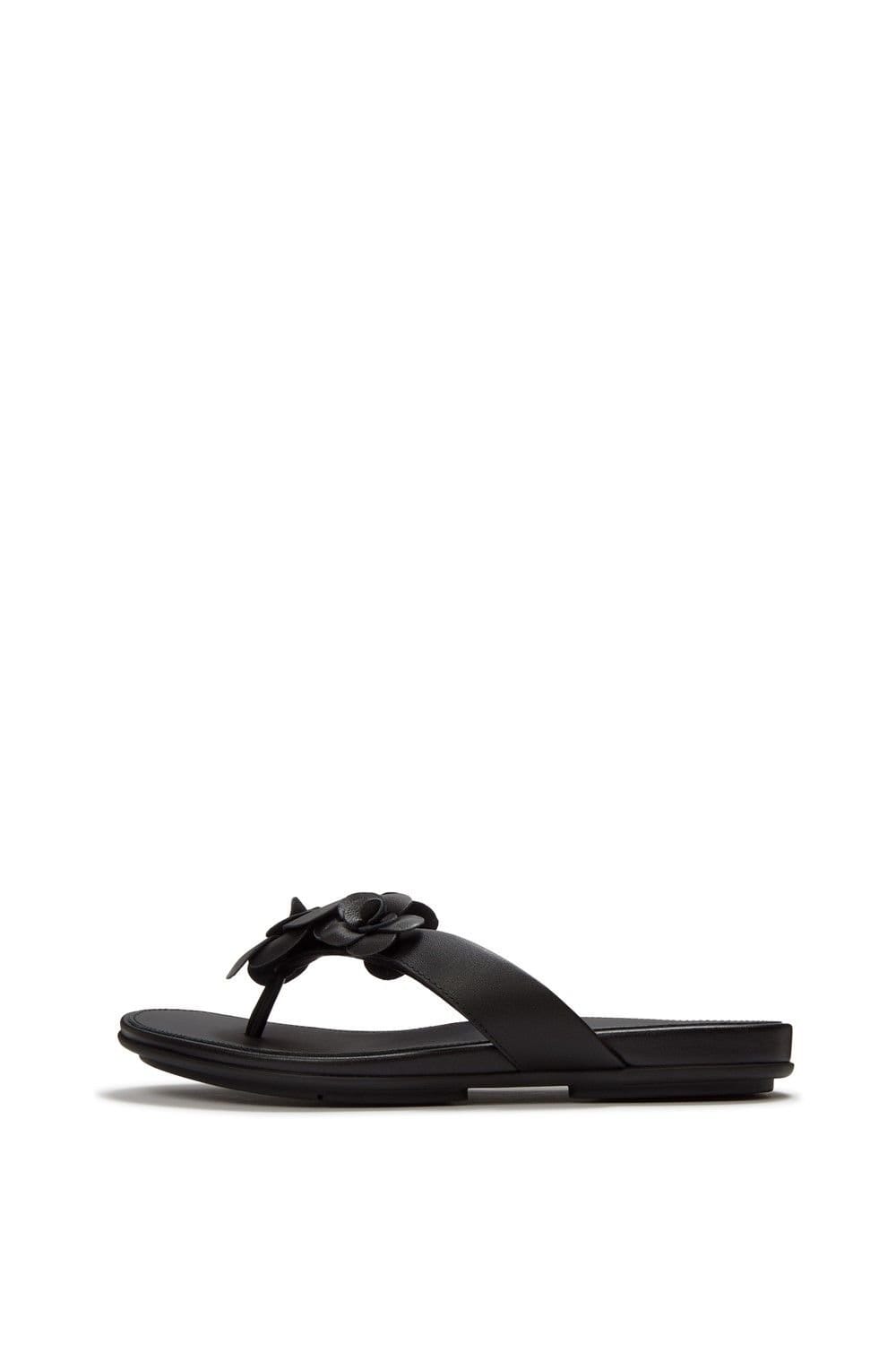FitFlop FitFlop Women's Gracie Flower Flip-Flops in Black - 4