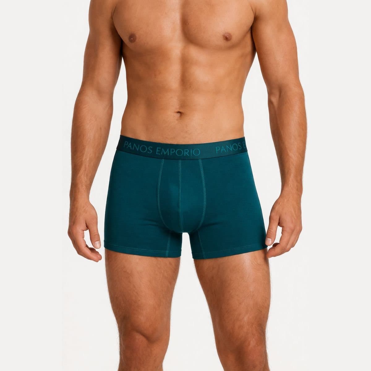 Panos Emporio Panos Emporio Men's Three pack base bamboo boxer in multi blue & elastic waist in Mid Blue