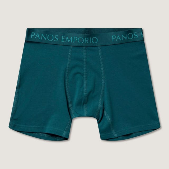 Panos Emporio Panos Emporio Men's Three pack base bamboo boxer in multi blue & elastic waist in Mid Blue - 3