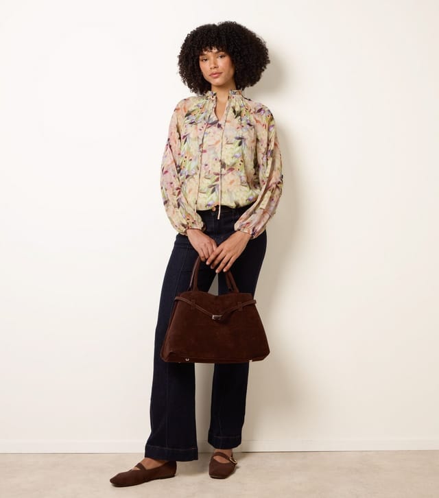 Blue Vanilla Women's Green Floral Print Tie Front Blouse Blue Vanilla New Look - 2