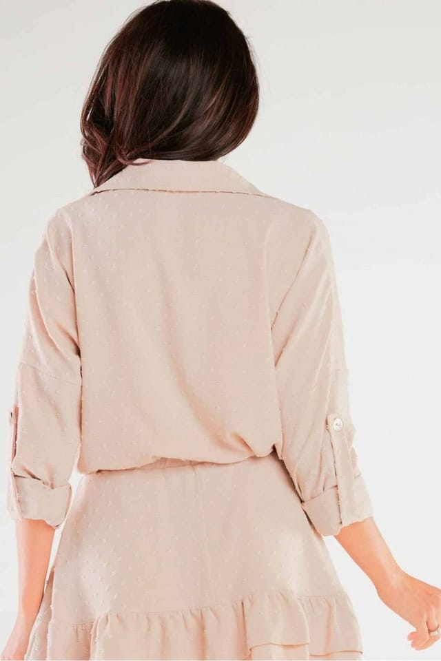 Love Lace Love Lace Women's Classic Light Shirt with Pocket & Buttons in Beige - 3