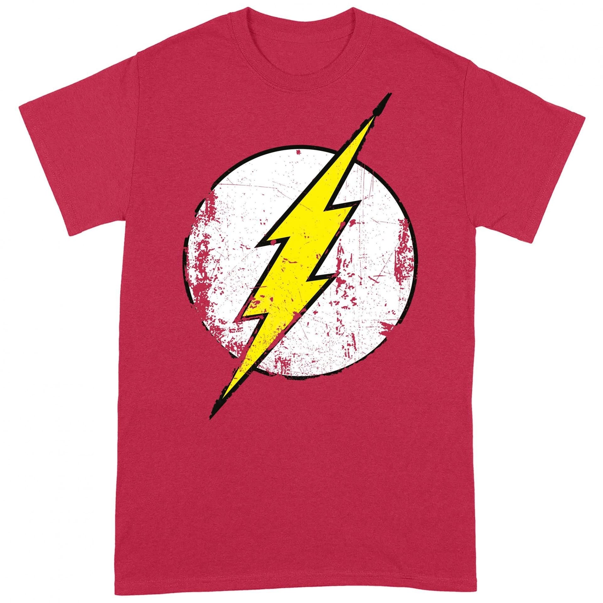 Flash Flash Men's Distressed Logo T-Shirt in Red