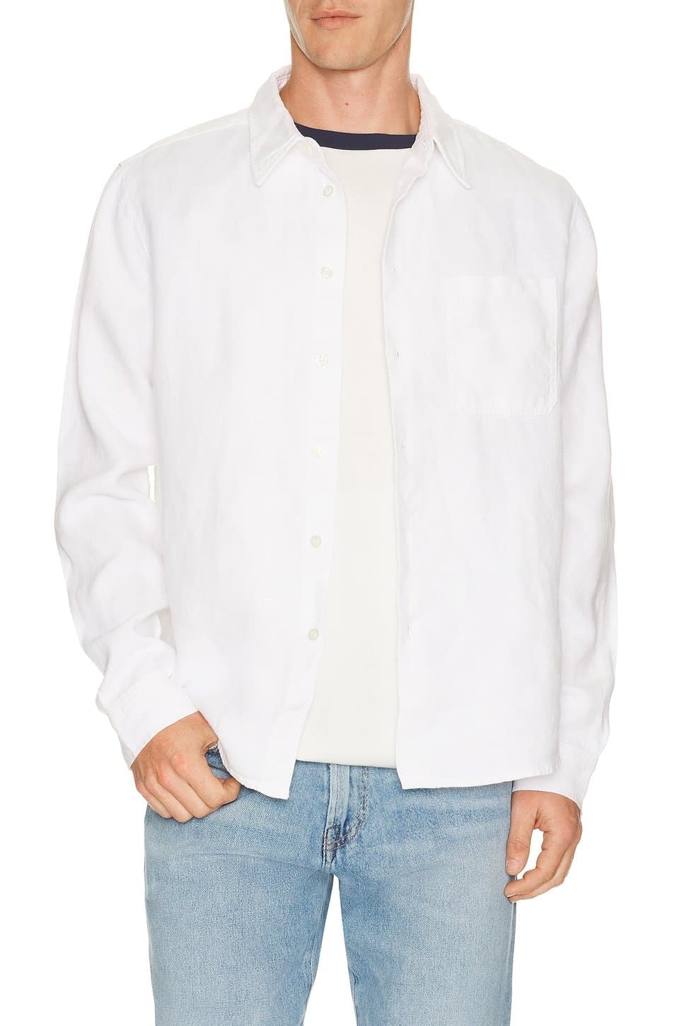 revolve Revolve White Single Pocket Work Shirt
