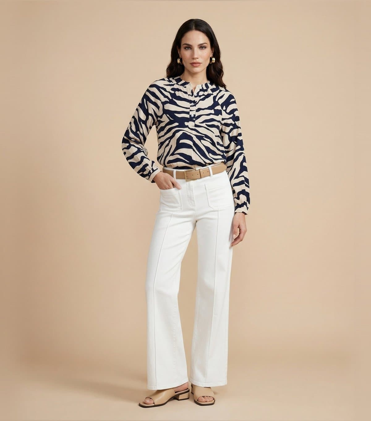 Urban Bliss Women's Navy Zebra Print Shirt Urban Bliss New Look