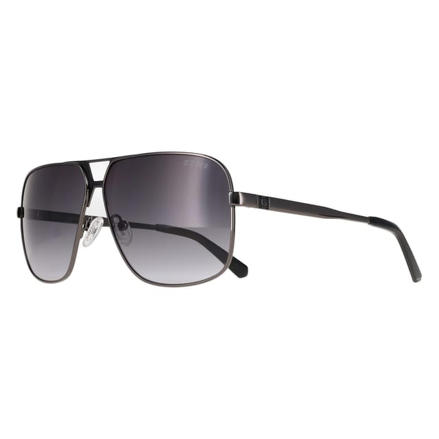 Guess Guess Men's Aviator Shiny Gunmetal Smoke Grey Gradient GU00070 - 2