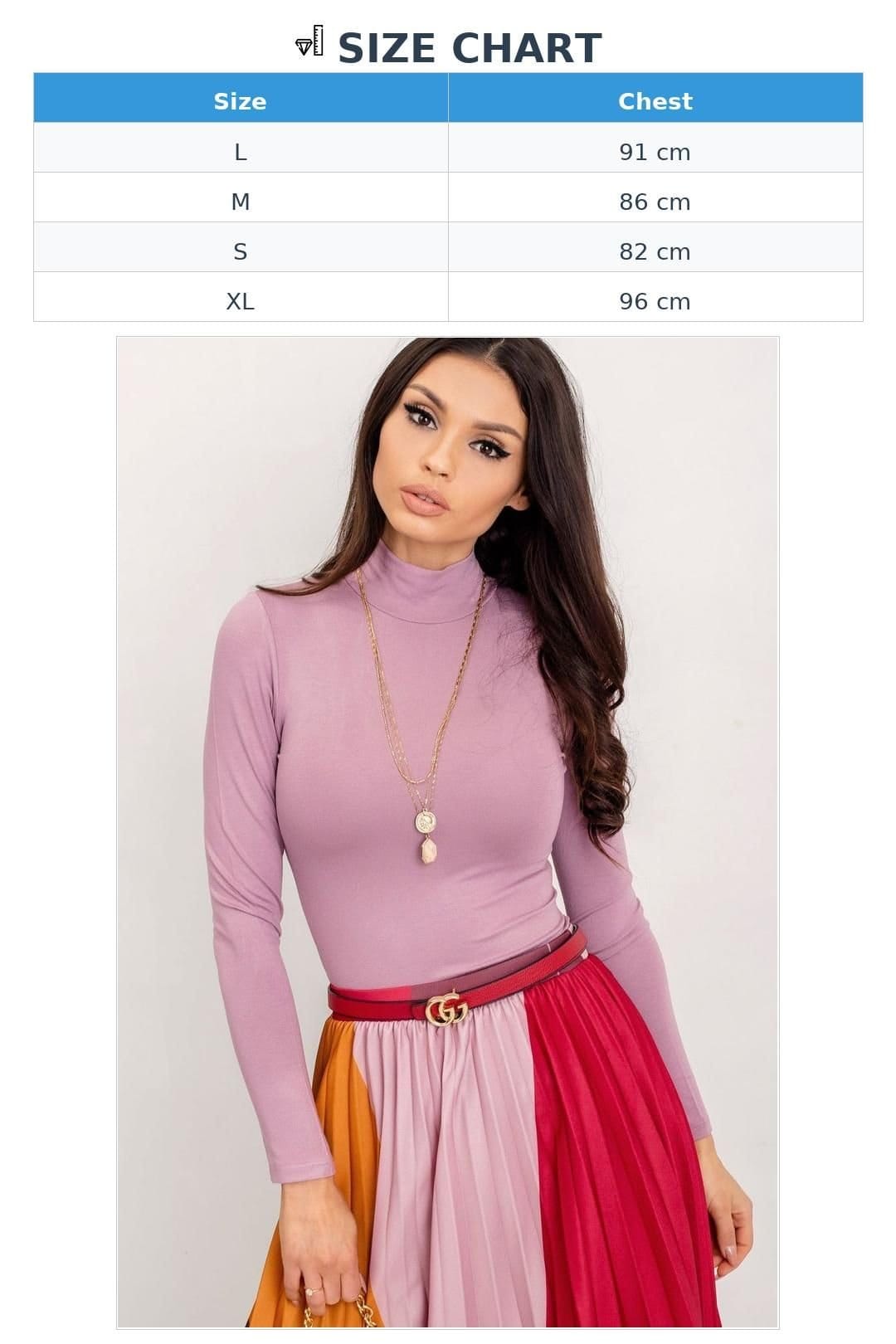 Love Lace Love Lace Women's Long Sleeve Turtleneck Basic Top in Pink - 4