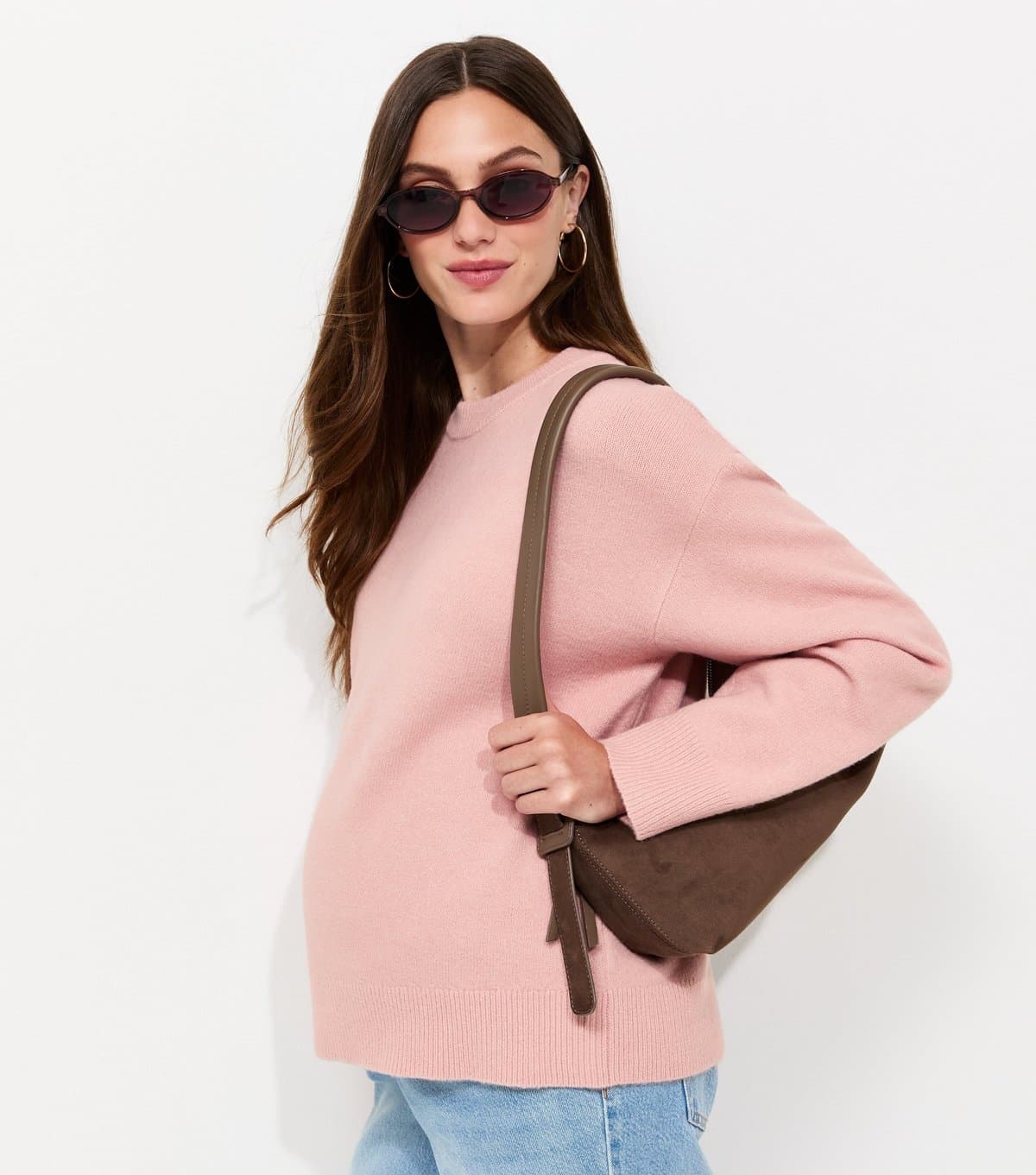 New Look Women's Maternity Light Pink Midweight Crew Neck Jumper New Look