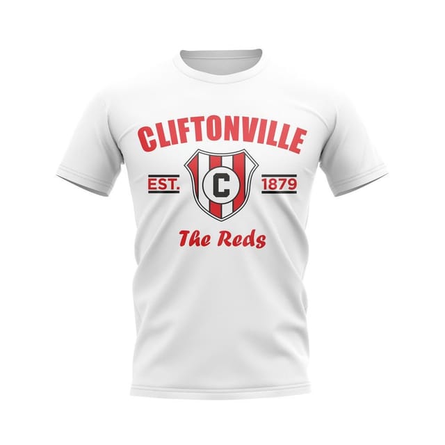 Cliftonville Cliftonville Men's Mens Established Football T-Shirt in White - 2