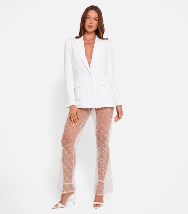Public Desire Women's White Boyfriend Blazer Public Desire New Look - 2