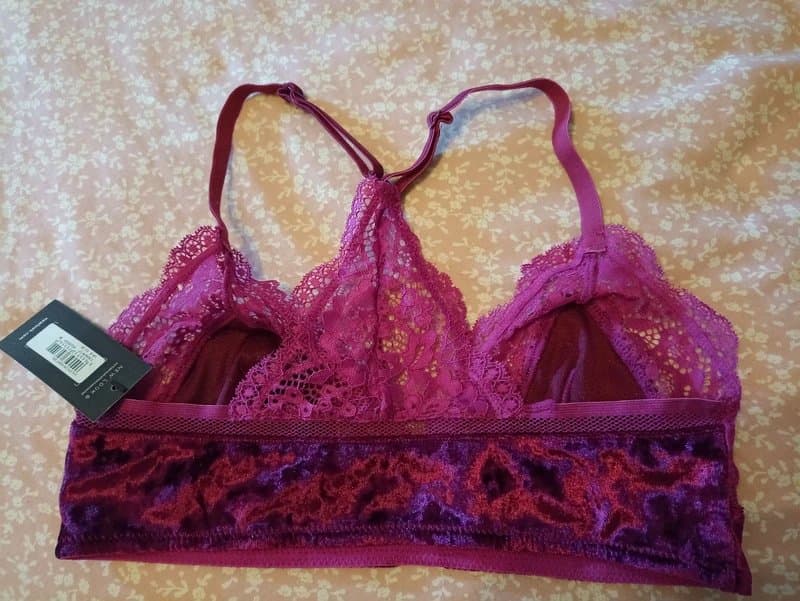 New Look Velvet New Look Lace Bralet Burgundy Size 8