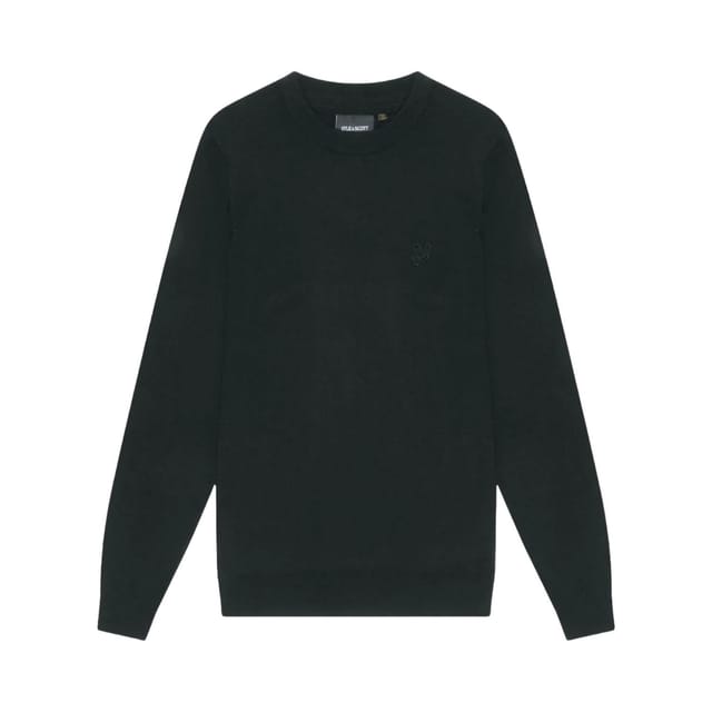 Lyle & Scott Lyle & Scott Men's Tonal Eagle Merino Wool Crew Neck Jumper in Black - 3
