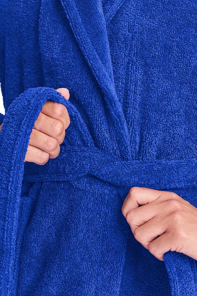 Christy CHRISTY Women's 'Supersoft Cosy' Microvelour Bath Robe in Blue - 3