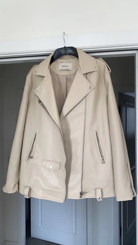 Stradivarius Stradivarius cream leather jacket