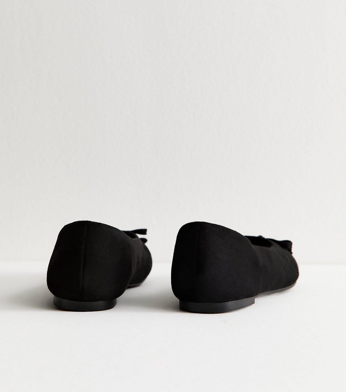 New Look Women's Black Faux Suede Bow Ballerina Pumps New Look - 4