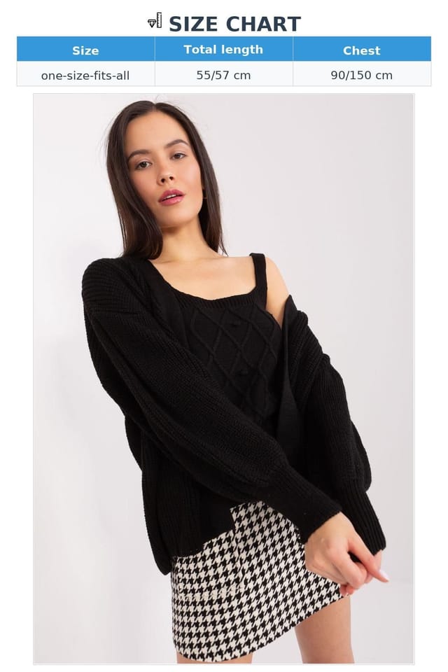 Love Lace Love Lace Women's Textured Strapless Top & Cardigan Set in Black - 3