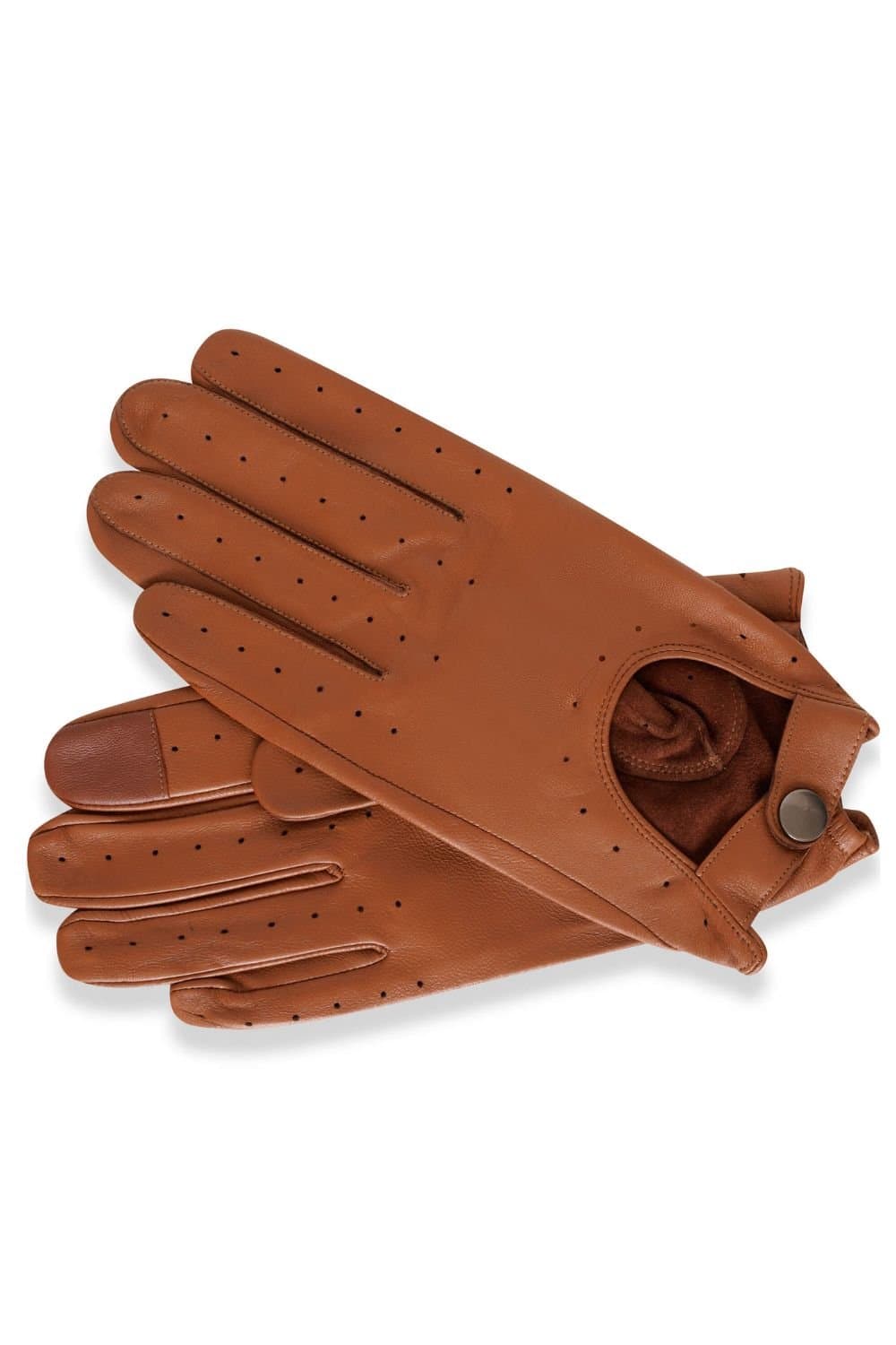 Barneys Originals Barneys Originals Tan Leather Driving Gloves for Men