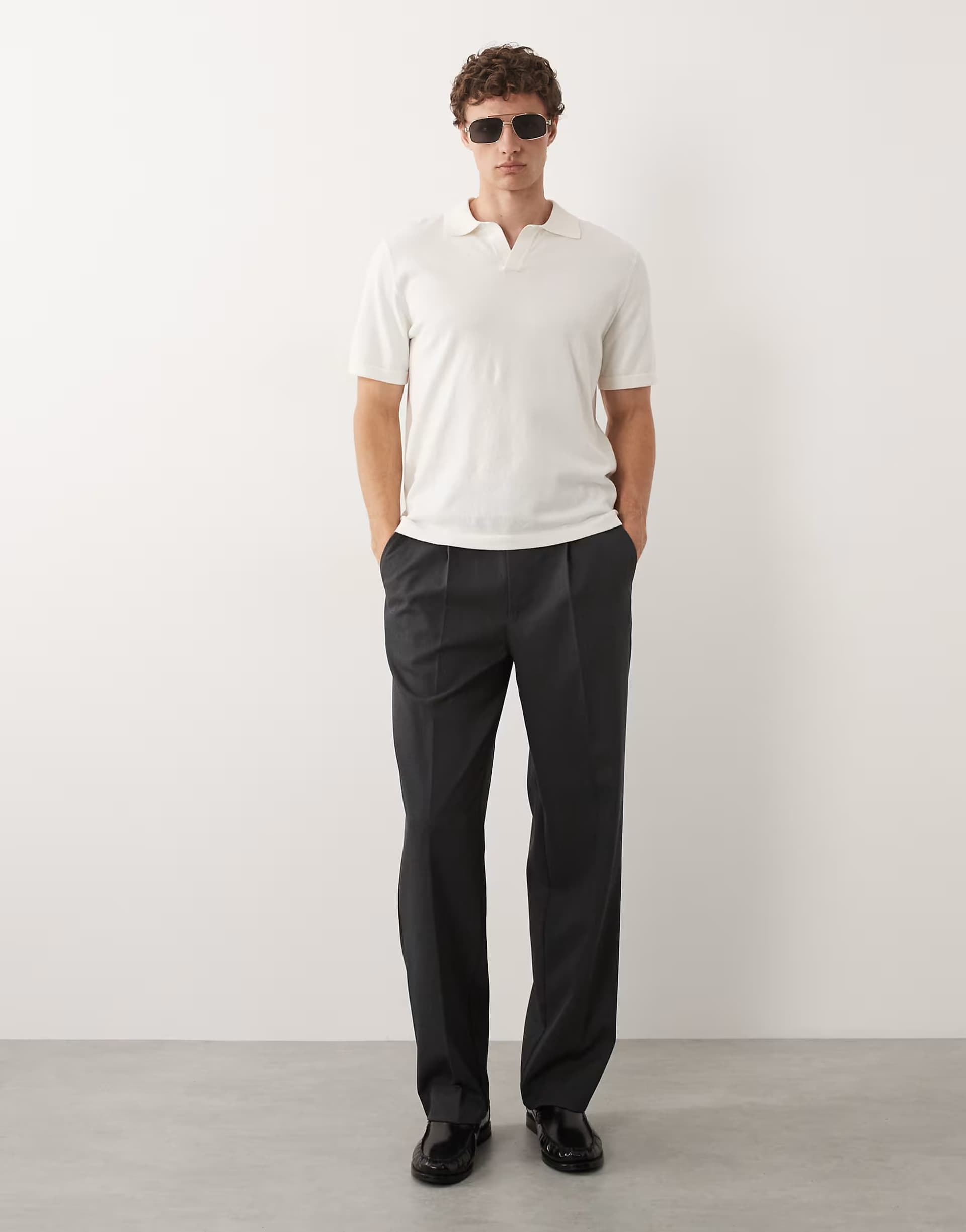 ASOS ONLY & SONS Loose Fit Tailored Trousers in Dark Grey