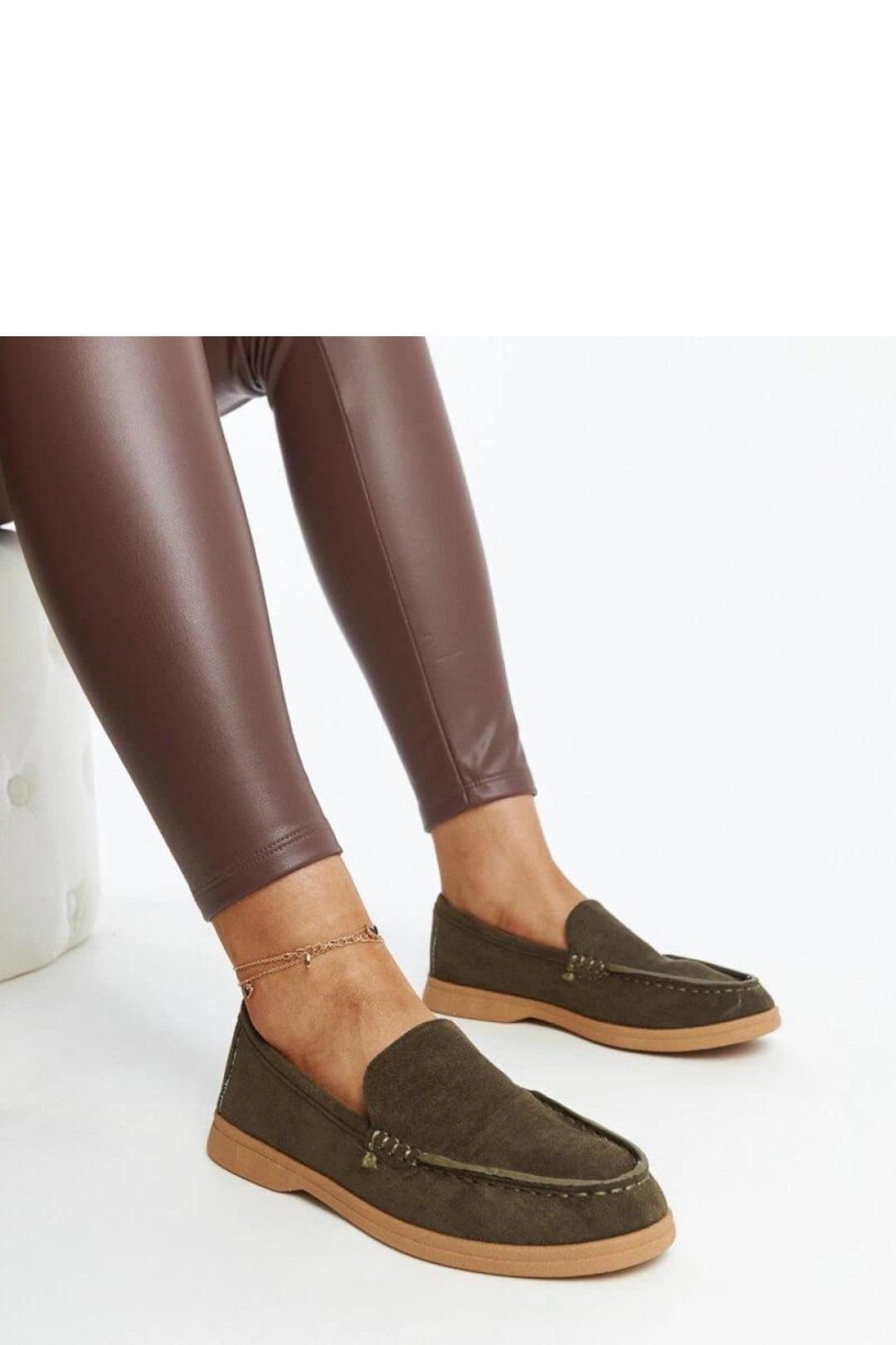 Love Lace Love Lace Women's Suede Loafers Almond Toe Slip On with Rubber Sole Comfort in Green