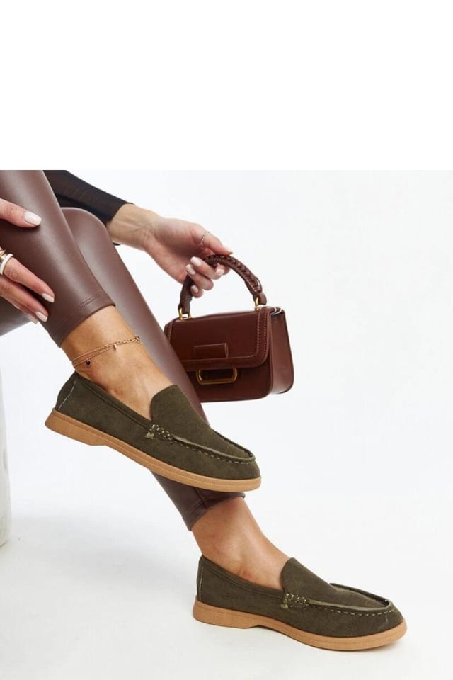 Love Lace Love Lace Women's Suede Loafers Almond Toe Slip On with Rubber Sole Comfort in Green - 2