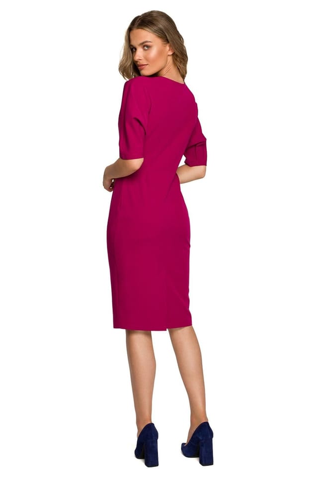 Love Lace Love Lace Women's Envelope Top Batwing Sleeve Pencil Dress Style 171199 in Fuchsia - 2