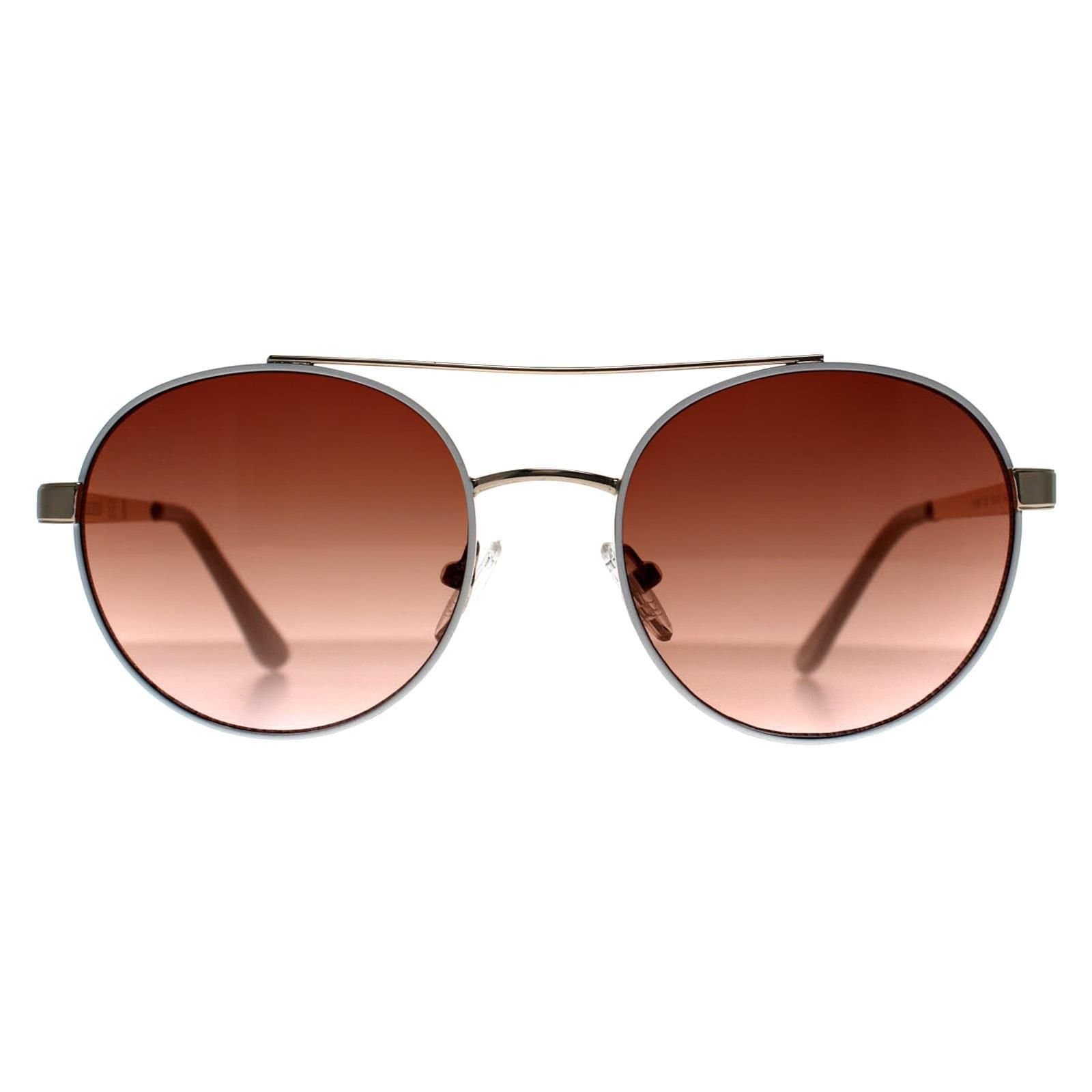 Guess Guess Women's Round Gold White Brown Gradient GF0367