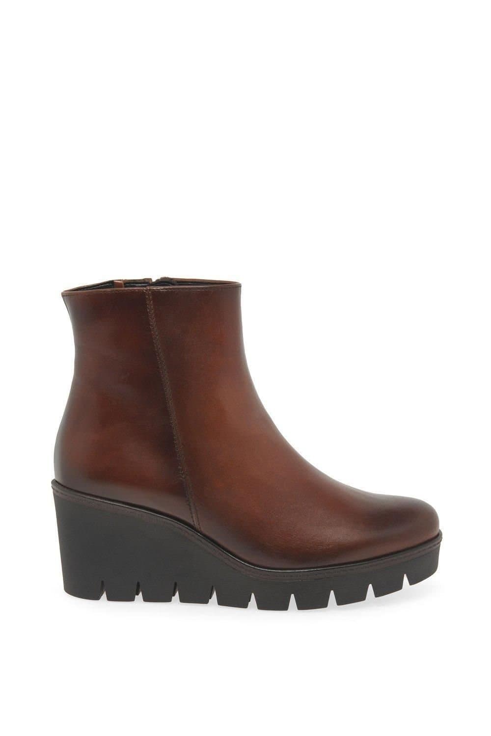 Gabor Gabor Women's 'Utopia' Chunky Wedge Heel Ankle Boots in Dark Brown