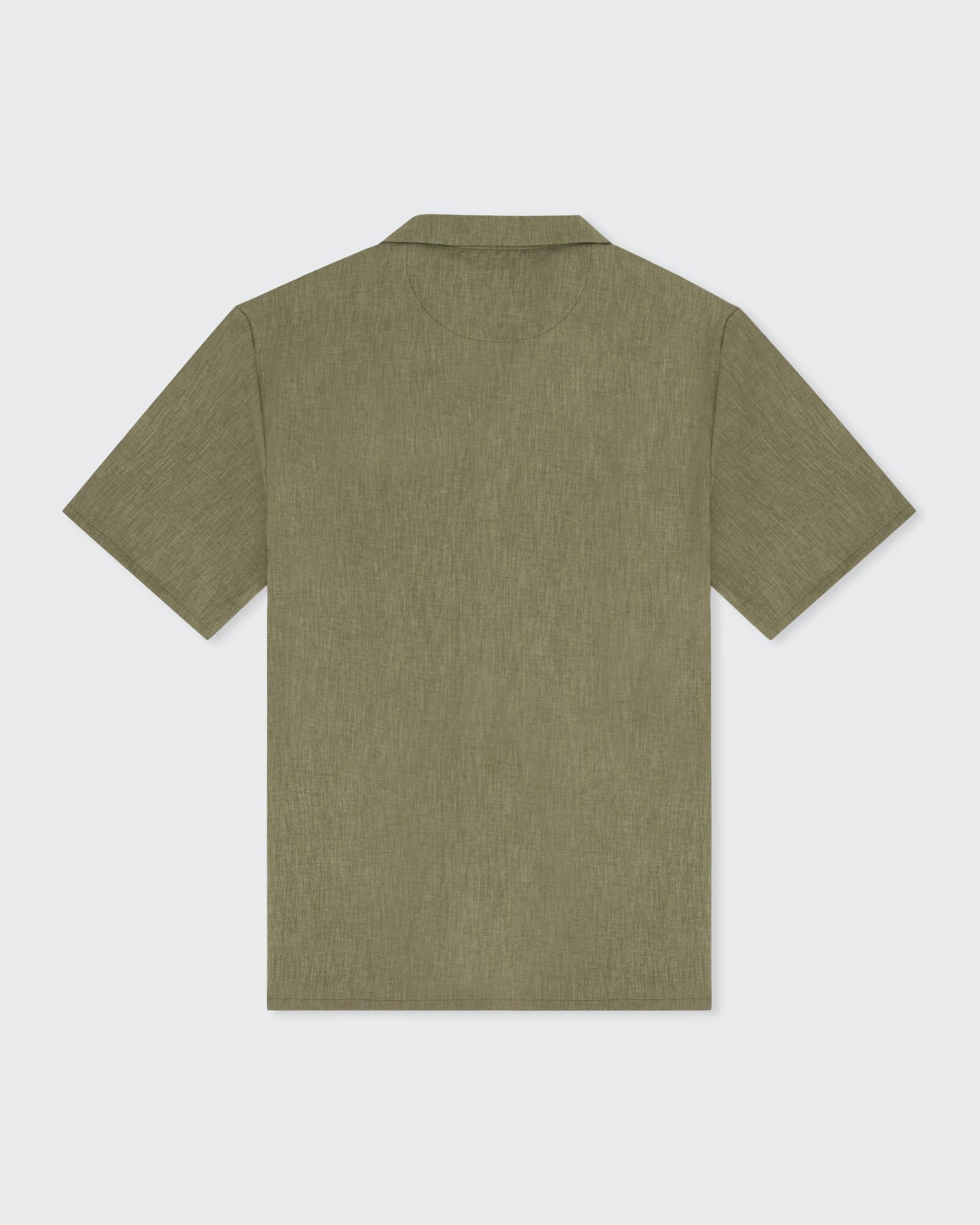 Walker & Hunt Walker & Hunt Men's Oversized 'Cuban' Shirt in Khaki - 4