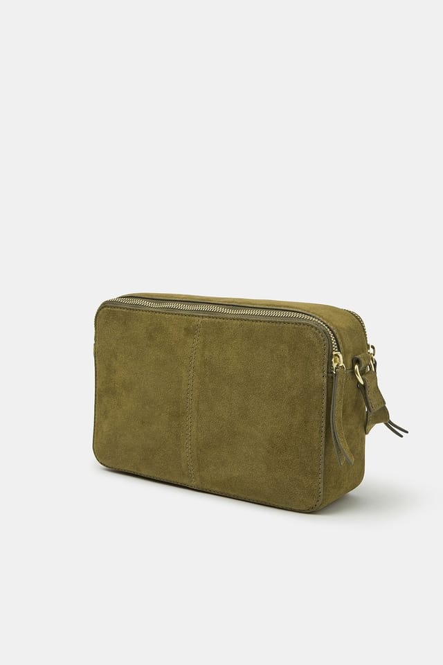 Accessorize Accessorize Women's Double Zip Suede Camera Bag in Green - 2